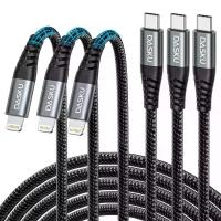 ราคา USB C Lightning Data Cable 3-Pack 3 Feet, iPhone 14 13 Fast Charger Cable [Apple MFi Certified] 3 Feet Type C iPhone Data Cable Compatible with iPhone 14 13 12 11 Pro Max Mini 8 Plus SE iPad and More 