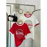 ราคา เสื้อยืดแต่งคอสีทูโทน Merry Christmas ป้าย it's me basic COD (1732666520641569834)