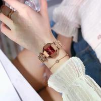 ราคา POEDAGAR Hot Selling Waterproof Stainless Steel Ultra Thin Square Quartz Women's Watch Burgundy Dial, Rose Gold Tone Case and Bracelet, Decorative Hands, 3ATM High Quality, Suita (1733101932454708329)