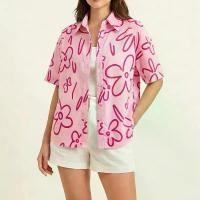 ราคา เสื้อฮาวายลายดอกไม้ 2569 Songkran สไตล์เกาหลี ลายเส้นน่ารัก สีพาสเทล ใส่เย็น ชุดสงกรานต์ มินิมอล (1734351241926837653)