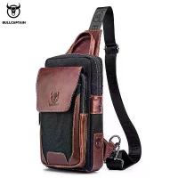 ราคา BULLCAPTAIN Men Chest Bag Head Layer Cowhide Men's Bag Casual Fashion Chest Belt Bag Popular Styles Business Shoulder Bag (1733524818562483412)