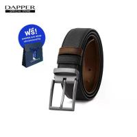 ราคา DAPPER เข็มขัดหนัง Saffiano Vegan Leather Belt สีดำ + DAPPER Gift Bag (1734441007263352780)
