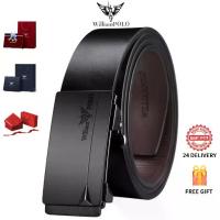 ราคา William polo เข็มขัดผู้ชายหนังแท้ เข็มขัดหัวเข็มขัดอัตโนมัติ เข็มขัดอเนกประสงค์ Men belt high-grade automatic buckle genuine leather belt Pants belt (1733612757294417879)