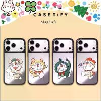 ราคา Casetify ซองโทรศัพท์มือถือ Doraemon ผิวกระจกพร้อมแม่เหล็กสำหรับ iPhone 17 15 16 14 13 17Pro Max 17Air 16promax 16plus 15Pro Max 15Plus 14Pro Max 14Plus 13promax ซีรีส์สิบสองนักษัตร ซองป้องกันศิลปะ (17