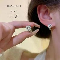 ราคา 【COD】 GLAMOR✨ต่างหูเงิน Diamond Love ตุ้มหูเงิน ต่างหูแฟชั่น ต่างหูรูปหัวใจ ตุ้มหูเงิน925 ต่างหูเพชร (1732844448306988167)