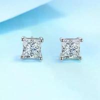 ราคา CodLY JEWELRY earrings Diamond Moissanite 1 carat silver genuine 92.5% D-VS1 : D3025 (1734294149395219865)