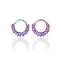 ราคา Piercingroom by Jay ห่วงล็อค สำหรับผิวแพ้ง่าย CZ/Purple Opal Clicker Hoop ห่วงเพชร/โอปอล เงินแท้ (ราคาต่อชิ้น) (1732303529867250610)