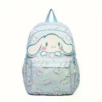 ราคา Sanrio Hello Kitty Kuromi Melody Cinnamoroll Backpack - Cute Kawaii Anime with Kuromi & Hello Kitty Face Patches, Pastel Blue Pink Purple Pink Golden Characters, Durable Nylon Bookbag for & (173351688