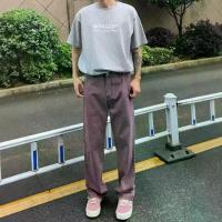 ราคา Original Design Fashion Men's Pants Versatile American Retro Washed Distressed Purple Red Jeans Men's Trendy Casual Loose Straight Workwear Long Pants New Trendy Men's Bottoms (1733098520971609130)