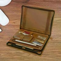 ราคา Genuine Leather Multifunctional Briefcase 12.9inch iPad Case Crazy Horse Leather Business Tablet Bag (1733955716410738276)