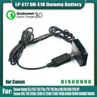 ราคา แบตเตอรี่ Dummy, Qc3.0, LP-E17, DR-E18, DC Coupler และ Power Bank, สาย USB, เข้ากันได้กับ Canon EOS 200D II, Rebel SL2, SL3, t6i, t6s, T7i, T8L, Kiss x8i, X9, X9i, x10 กล้อง (1730929948215249561)