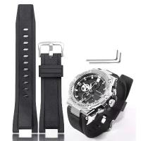 ราคา สายซิลิโคนสำหรับนาฬิกา Casio G-Shock รุ่น GST W120L/S130L/S310/B100 และ GST W100G สายยางผู้ชาย ซีรีส์ GST ขนาด 26×14 มม. (1734392855362176601)