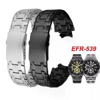 ราคา สายนาฬิกา สแตนเลสทึบ สำหรับ Casio EDIFICE EFR-539 EFR-5345 ผู้ชาย สร้อยข้อมือสายรัดโลหะเคลือบเงา อุปกรณ์เสริมนาฬิกา (1731074016417843789)