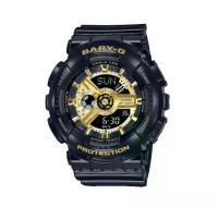 ราคา CASIO รุ่น BABY-G BA-110-1ADR BA-110-1A BA-110-1 BA-110 สีดำ ทอง เงา สินค้าใหม่ ของแท้ รับประกันศูนย์ CMG 1 ปี (1733109272592549778)