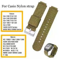 ราคา สายนาฬิกาไนลอน, สำหรับ Casio AE-1000/1100, W-800H, SGW-300/400/500, 5600/5610, AEQ-110, MRW-200H/MRW-S300, W-216/210/200, สายรัดนาฬิกาปากยกผ้าใบสำหรับผู้ชาย, มีให้เลือก 16 มม. และ 18 มม. (173284257712