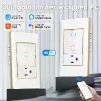 ราคา [COD] SRAN Tuya Wifi Smart Light Switch and not wifi Wall US Socket Plug Outlet Touch Sensor PC Panel Remote by Alexa Google Home (1733191605398308714)