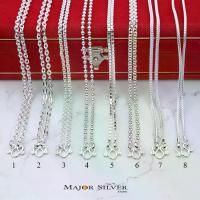 ราคา สร้อยคอ สีเงินสร้อยคอเงินแท้ 92.5% / ชุดใหญ่ M : ยาว 14 นิ้ว ถึง 24 นิ้ว สร้อยคอเงิน หลายสไตล์ สวยเก๋ (1734410000195225197)