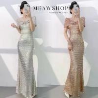 ราคา M-4XL ชุดราตรียาวออกงาน ใช้ผ้าเนื้อดีปักเลื่อมทั้งตัว ชุดเจ้าสาว ชุดไปงาน หรู สาวอวบ อ้วน The Classic (1734122436851172772)