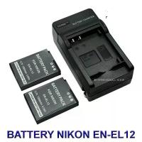 ราคา ENEL12 \ EN-EL12 Battery and Charger for Nikon COOLPIX A900,W300,S1200pj,AW120,AW130,P340,S9700,S9900,KeyMission 170,360 สินค้าดี (1734353206581167985)