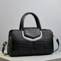 ราคา [COD] Fashion Bag Women's Handbag Zipper Shoulder Bag PU Leather Commuting Trendy Versatile Multifunctional Bucket Large Capacity Handbag Shoulder Bag Crocodile Pattern Glossy Le (1733516784499721989)
