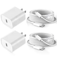 ราคา Fast iPhone Charger, iPhone Charger Fast Charging 2-Pack Fast Charger 6 Feet (Approximately 1.8m ) Long USB C to Lightning Data Cable Fast Charging Cable USB Charger Block Adapte (1733954798861649651)