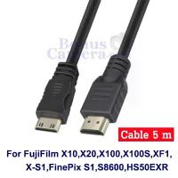 ราคา สาย HDMI 5m ต่อฟูจิ X10,X20,X100,X100S,XF1,X-S1,FinePix S1,S8600,HS50EXR เข้ากับ HD TV,Projector cable for FujiFilm ยึดรูปแบบเดียวกัน (1733210344782333688)