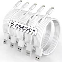 ราคา 5-Pack (6 Feet) Original [Apple MFi Certified] iPhone Charger, Lightning Data Cable Fast Charging Cable iPhone Charger Cable USB Cable Compatible with iPhone 13/12/11 Pro Max/Min (1733954518760195846)