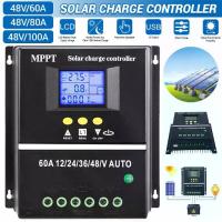 ราคา MPPT 100A/80A/60A Solar Charger 12V/24V/36V/48V Auto Solar Charging Device LCD Display Dual USB Recommended Bestseller (1733732917598521310)
