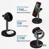 ราคา ร้านแฟชั่นสตรีท สินค้าขายดี 3 in 1 Wireless Charger, Wireless Charger, 15W Wireless Charger for Phones, Supports Fast Charge 3in1, Wireless Charger Stand (1733449277516907576)