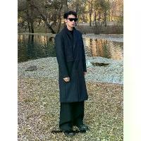 ราคา 2025Eon Modish 25 Winter New Real Shot American Retro Casual High-End Long Wool Coat Jacket (1733557827085043698)