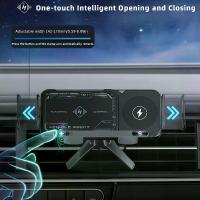 ราคา ที่ยึดโทรศัพท์ในรถยนต์/แท็บเล็ต ที่ชาร์จไร้สายสำหรับรถยนต์พร้อมเซ็นเซอร์อัตโนมัติแบบเปิด/ปิด แท่นชาร์จไร้สายเร็ว 15 วัตต์ ตัวยึดโทรศัพท์มือถือระบายอากาศบนแผงหน้ารถยนต์ รองรับการชาร์จเร็ว USB Type C (1