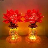 ราคา เชิงเทียน ไฟฟ้า ดอกบัว LED โคมดอกบัว โคมไฟ สับปะรด ไหว้พระ ไหว้เจ้า สูง 6 / 8 นิ้ว (คู่) (1734419135453366014)