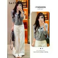 ราคา La Chapelle | Long-sleeved knit shirt for weight loss and coverage. (1733946060481201189)