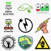 ราคา EcoDrive Gear Zero Emissions Electric Vehicle EV Power Logo Emblem Creative PVC Stickers Accessories for Decorate Car Wall Off-road Van Suv (1733539033679693015)