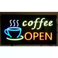 ราคา ป้ายไฟอะคริลิคกันน้ำ coffee OPEN (1732792853120583624)