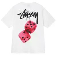 ราคา เสื้อยืด Stussy SS22 ซีรีส์ Fuzz Dice | เสื้อยืดแขนสั้นคอกลมพิมพ์ลายกราฟิกโลโก้ตัวอักษร | ยูนิเซ็กส์ (1733317904428467807)