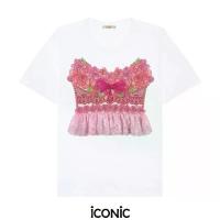 ราคา iCONiC Madmoiselle Bra T-SHIRT #20001X เสื้อยืดผญ พิมพ์ลาย ปัก ผ้าลูกไม้ แต่งระบาย ปัก โบว์ เสื้อยืด (1730996570796755104)