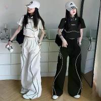 ราคา ชุดกีฬาสำหรับเด็กผู้หญิง ชุดสองชิ้น เอวสูง เสื้อยืด กางเกงขากว้าง กางเกงขาตรง ฤดูร้อน 2025 มาใหม่ กางเกงขายาว (1732720336845506360)