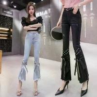 ราคา กางเกงครอป ริบบิ้นโบว์หวาน โซ่ลูกปัดเพชร ขาด พู่ ชายเสื้อดิบ เอวสูง ทรงสลิมฟิต กางเกงยีนส์ สำหรับผู้หญิง (1731657995143514147)