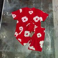 ราคา 69635-63330 ลายดอกขาว เสื้อคอกลม เสื้อยืดแขนสั้น กางเกงขาสั้น (1733539588426008519)