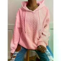 ราคา เสื้อฮู้ดดี้ Jacquard สีชมพูอ่อน สำหรับผู้หญิง แขนยาว ทรงหลวม มีฮู้ด สายรัด ข้อมือยางยืด แฟชั่นฤดูใบไม้ร่วงลำลอง เสื้อฮู้ด เสื้อสเวตเตอร์ เสื้อฮู้ด เสื้อ ไม่ต้อง รีด (1732658282875946443)