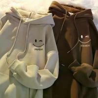 ราคา เสื้อกันหนาว มีฮู้ด เสื้อฮู้ด ผ้าแคชเมียร์ แบบสวมหัว ทรงหลวม ลายหน้ายิ้ม สไตล์อเมริกัน แฟชั่นสําหรับผู้ชาย และคู่รัก (1734268478839162481)