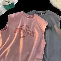 ราคา เสื้อยืดแขนกุดหนังกลับ สีชมพู สำหรับผู้ชาย สไตล์ไฮสตรีท เสื้อกั๊ก แบรนด์อินเทรนด์ เสื้อกั๊กลำลองคู่รัก เสื้อสเวตเตอร์ (1734227489567638764)