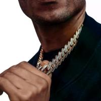 ราคา สร้อยคอแบบ Cuban Link ขนาด 18 มม. ชุบทองคำประดับเพชรสำหรับผู้ชาย, สร้อยคอ Cuban สีทองสำหรับผู้หญิง, เครื่องประดับแวววาว 1 ชิ้น (1734429398430221509)