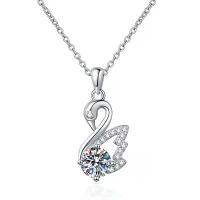 ราคา จี้เงินแท้ S925 สร้อยคอ Moissanite 1 กะรัต สร้อยคอหงส์แฟชั่น สร้อยคอเพชรมอยส์ซาไนต์ D-Color สำหรับผู้หญิง (1731397188480173556)