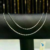 ราคา สร้อยคอ 18K ดีไซน์ซีดี ยาว 18 นิ้ว ทองขาว (1733974953953887622)