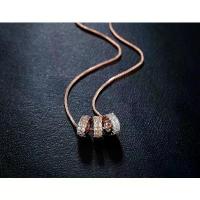 ราคา สร้อยคอ Rose Gold Plated พร้อมจี้ห้อยคอแหวนสามกษัตริย์ประดับเพชร CZ (1734324060763030935)