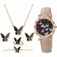 ราคา นาฬิกาผู้หญิง| ชุดนาฬิกาผู้หญิงลายผีเสื้อ - สายหนัง PU หรูหรา ชุดนาฬิกาข้อมือผู้หญิง สร้อยคอ สร้อยข้อมือ พร้อมต่างหู เหมาะสำหรับเด็กผู้หญิง ผู้หญิง และคุณแม่ (1734211644830286894)