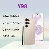 ราคา สำหรับ Y98 5G โทรศัพท์มือถือ 7.1 นิ้วเต็มหน้าจอสนับสนุน 2 ซิมการ์ด 12GB RAM 512GB สมาร์ทโฟน Android สนับสนุน 6800mAh APP ธนาคารโทรศัพท์ราคาถูก ทรู 5g (1732451774075143787)