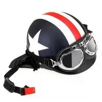 ราคา (COD) Half Open Face Bike Helmet with Goggles Visor Scarf Biker Scooter Touring Helmet Touring Helmet bike Helmet with Goggles Visor (1734161256727218165)
